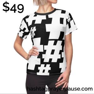 #PrayerPause Black Women's AOP Cut & Sew Tee